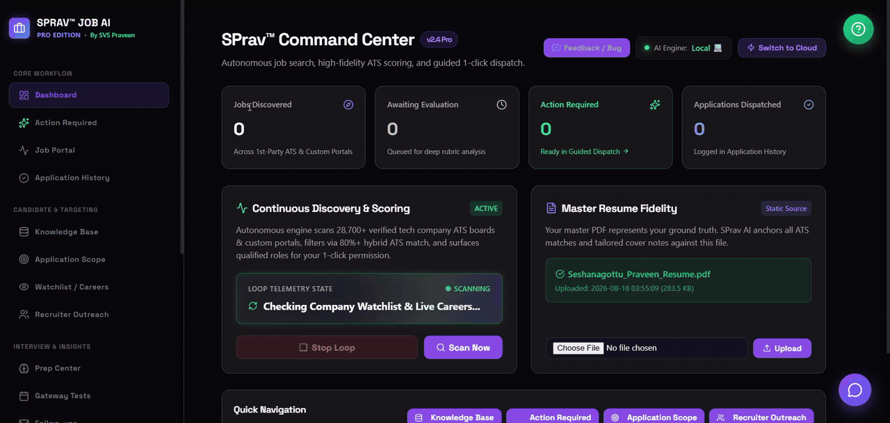 SPrav Job AI Live Autonomous Ingestion and Dispatch Workflow